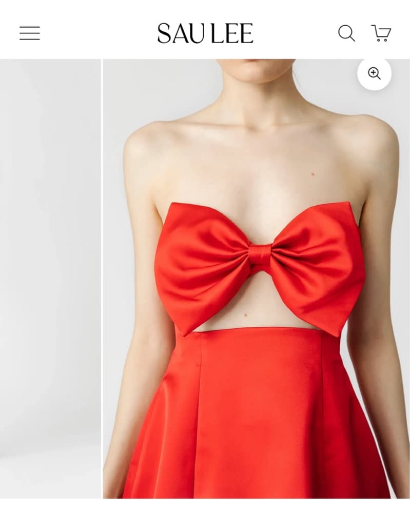 Sau Lee Strapless Satin Bow Dress 2 - Image 3