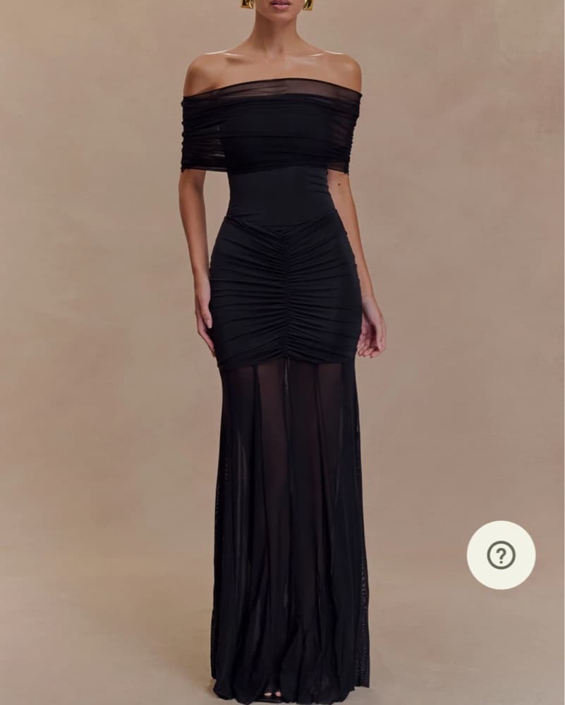 Slinky & Mesh off shoulder dress - Image 4