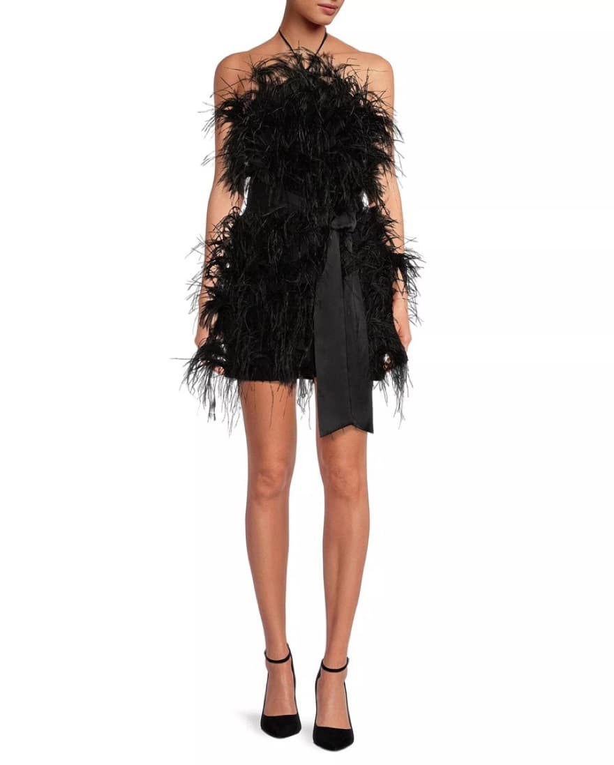 Gianni Bini Jordana Feather Mini Dress - Image 1