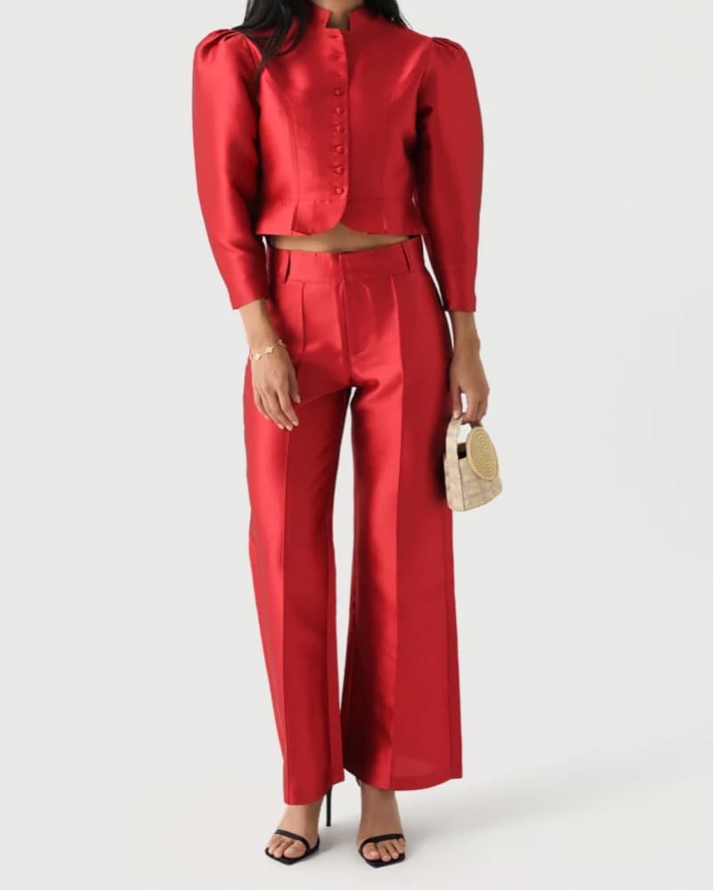 Destree Red Two Piece Suit Size 2 - Image 1