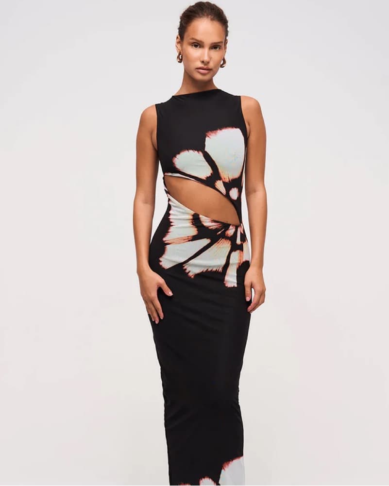 Murci Rose Cut Out Maxi Dress - Image 3