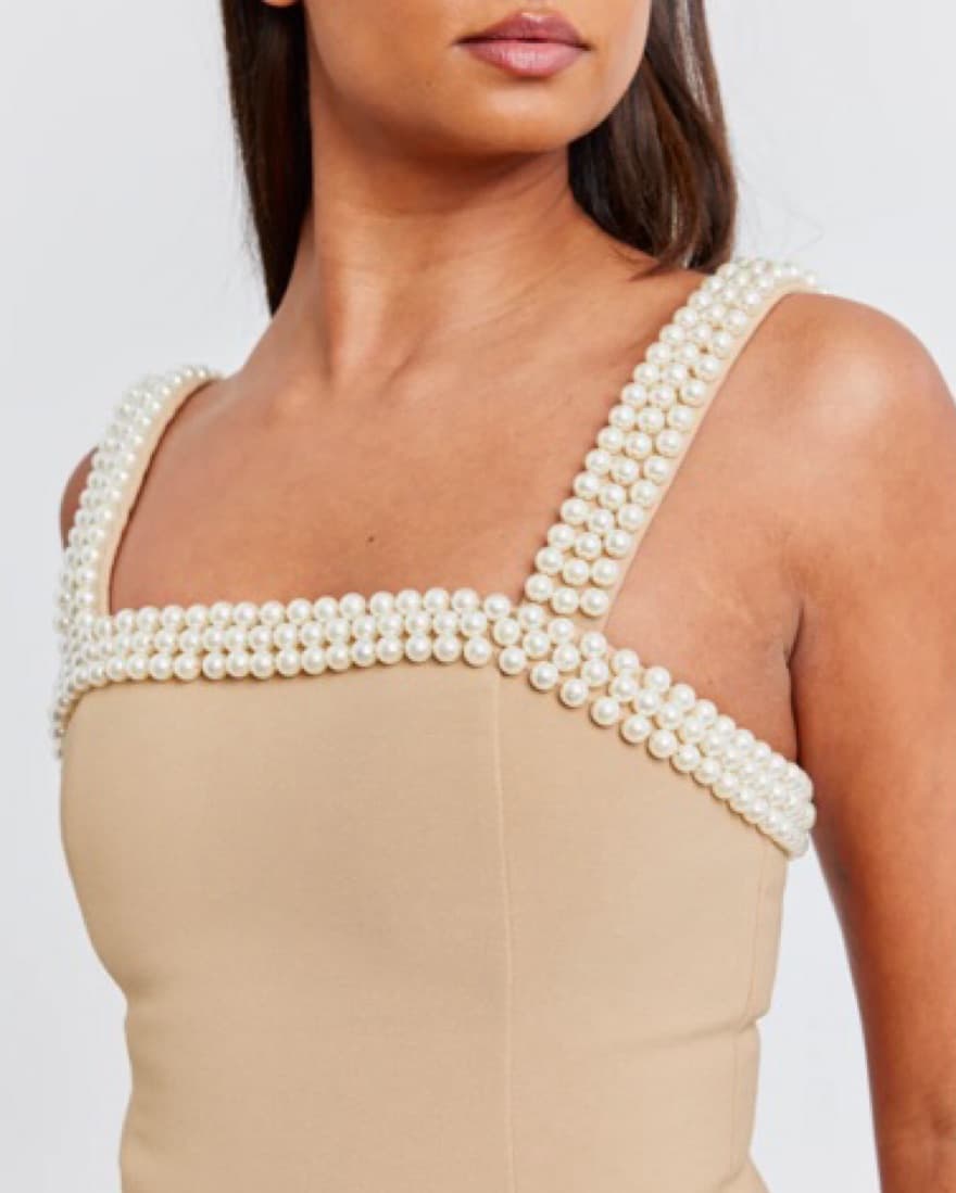 Odd Muse Pearl Trim Dress - Image 3