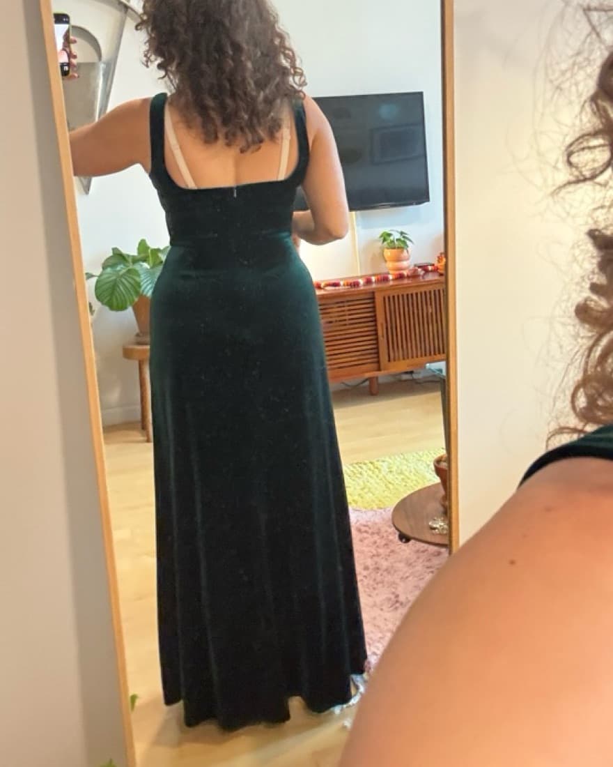 Anthropologie BHLDN green Velvet Dress - Image 3