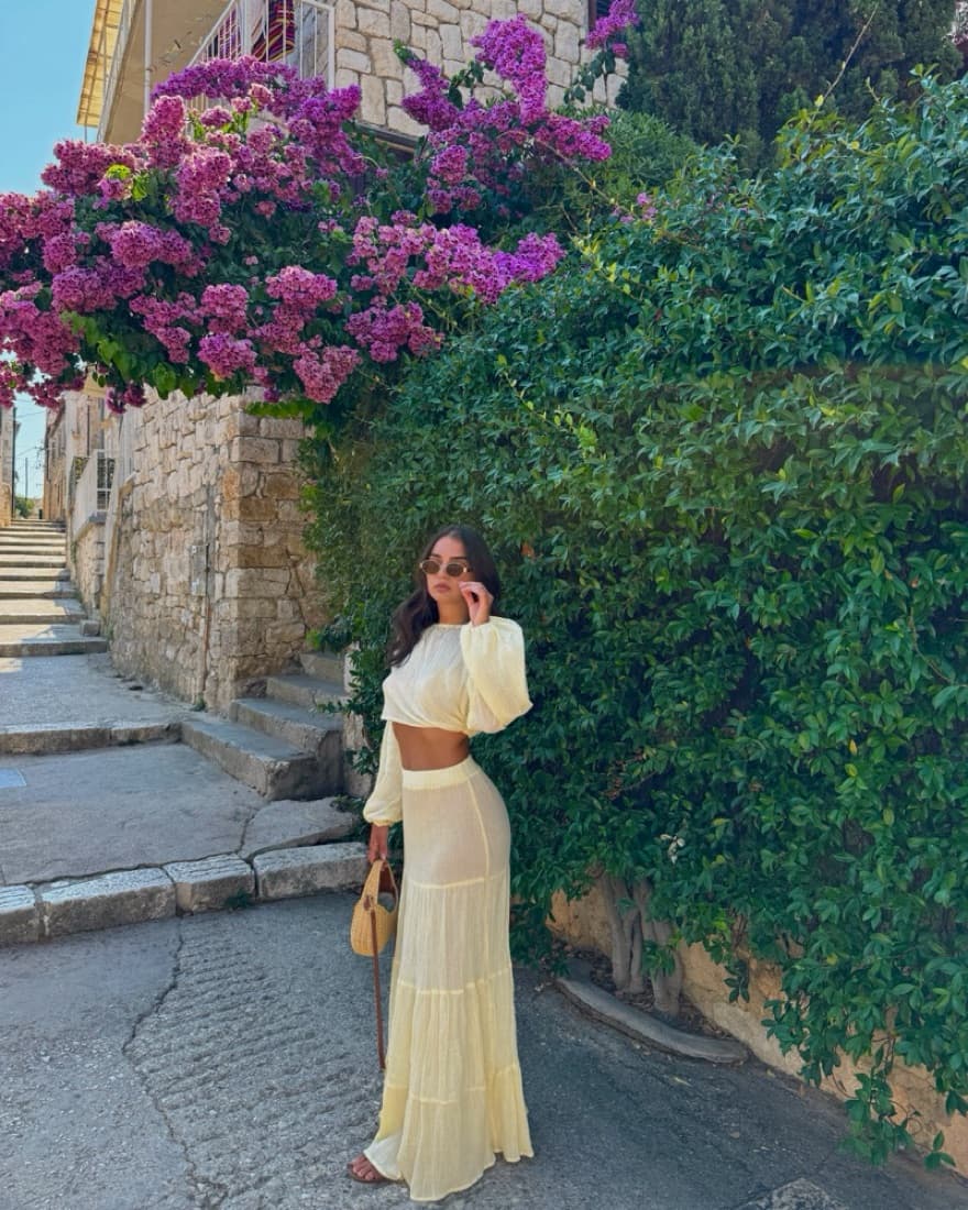 Yellow linen Maxi Skirt - Image 2