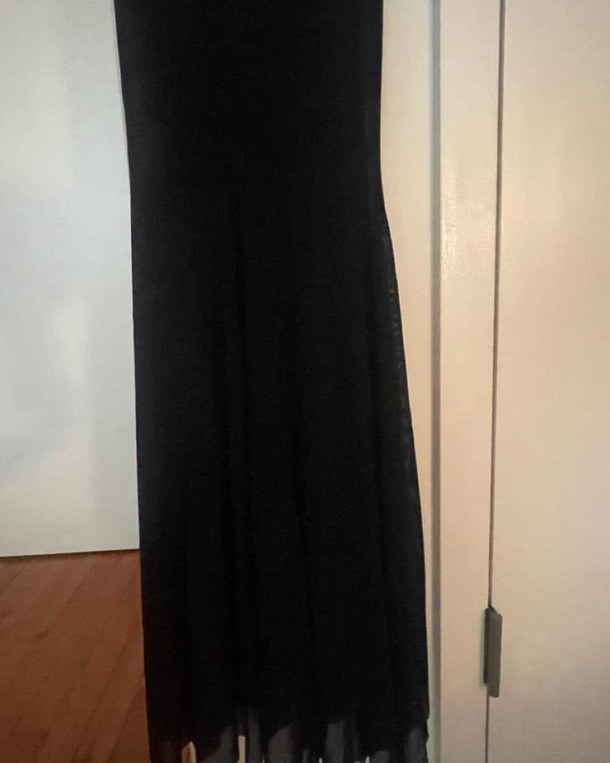 Long Black Dress- Sheer Mermaid Dress - Image 3