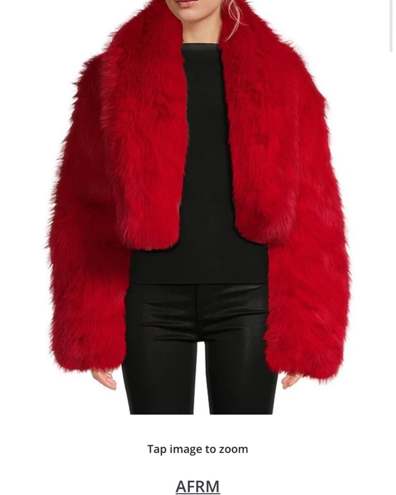 AFRM Stephanie Faux Fur Round Neck Coat - Image 2