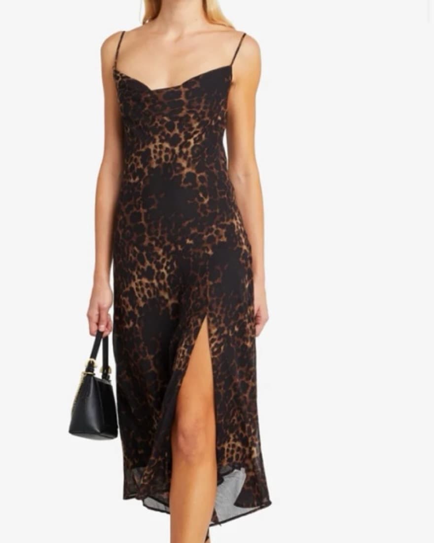 o.p.t Marzena Leopard Print Midi Dress - Image 1