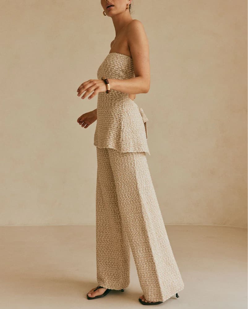 Sabo Skirt Beige Matching Set - Image 1