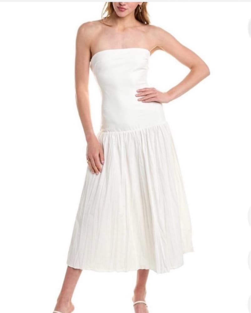 Nicholas Drop Waist White Dress - Image 2