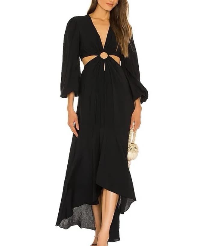 SIMKHAI Jaelynn Cut Out Dress in Black - Image 4