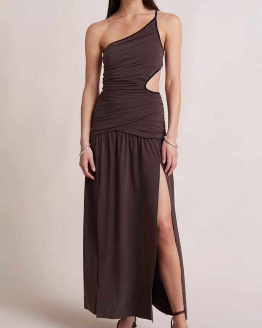 Bec+Bridge Brown Dress With Slit - Image 1