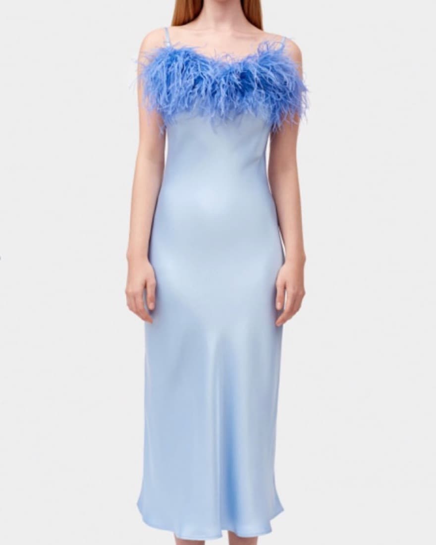 Slip Dress With Feathers  - Image 2