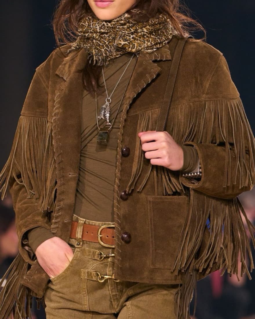 Brown Suede Fringe Jacket - Image 1
