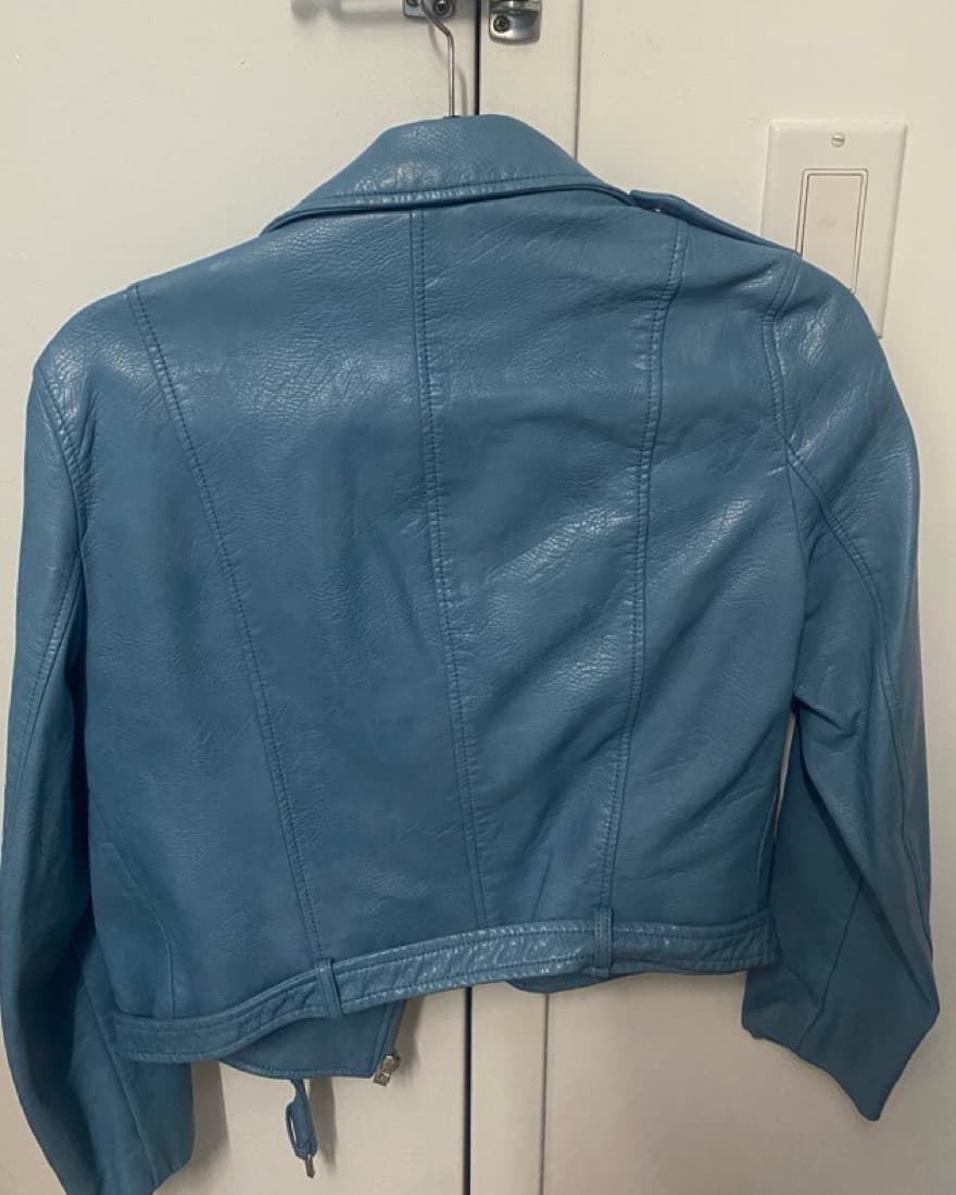 Blue Leather Zara Jacket  - Image 2