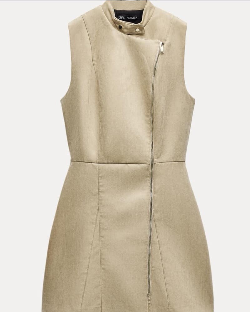 Chic Beige Sheath Dress - Image 1