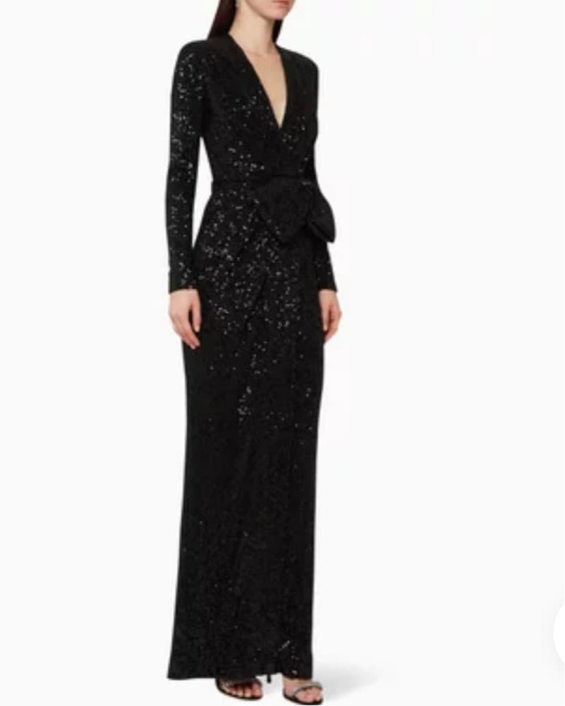 Rebecca Vallance Mona Sequin Wrap Dress - Image 3
