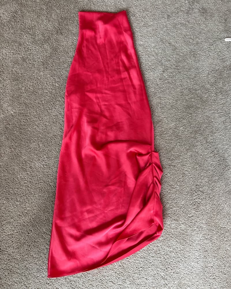 Gianni Bini Watermelon Mini Satin Dress - Image 1