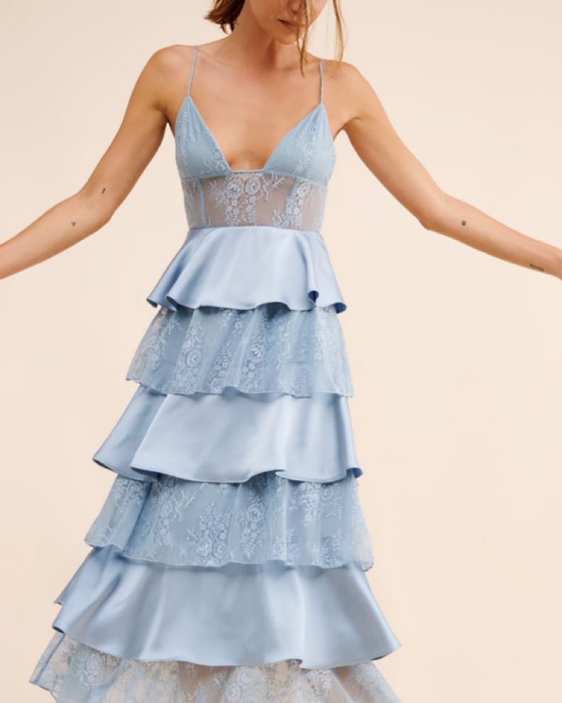 WeWoreWhat Tiered Lace Midi Dress - Image 4