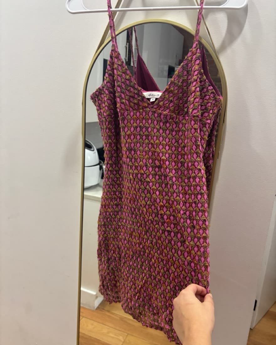 Unique Vintage Crotchet Mini Dress - Image 1