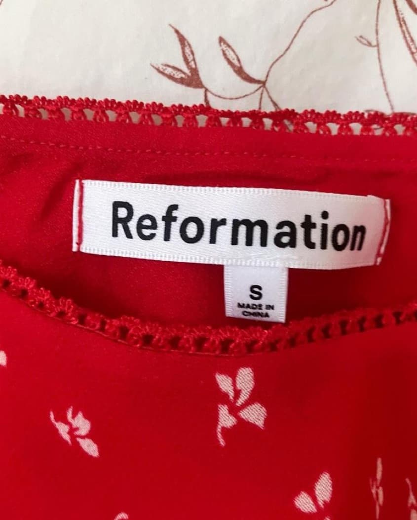 Reformation Red A Line Mini Skirt - Image 3