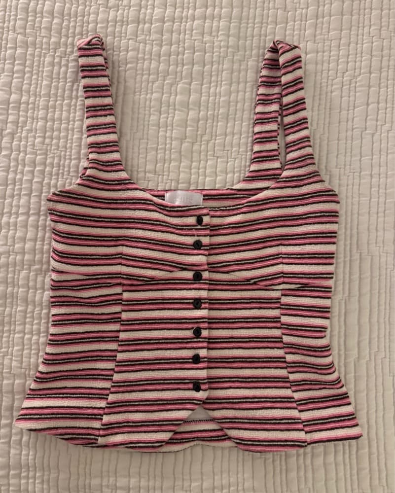 Striped Top In Pink/Brown - Image 2