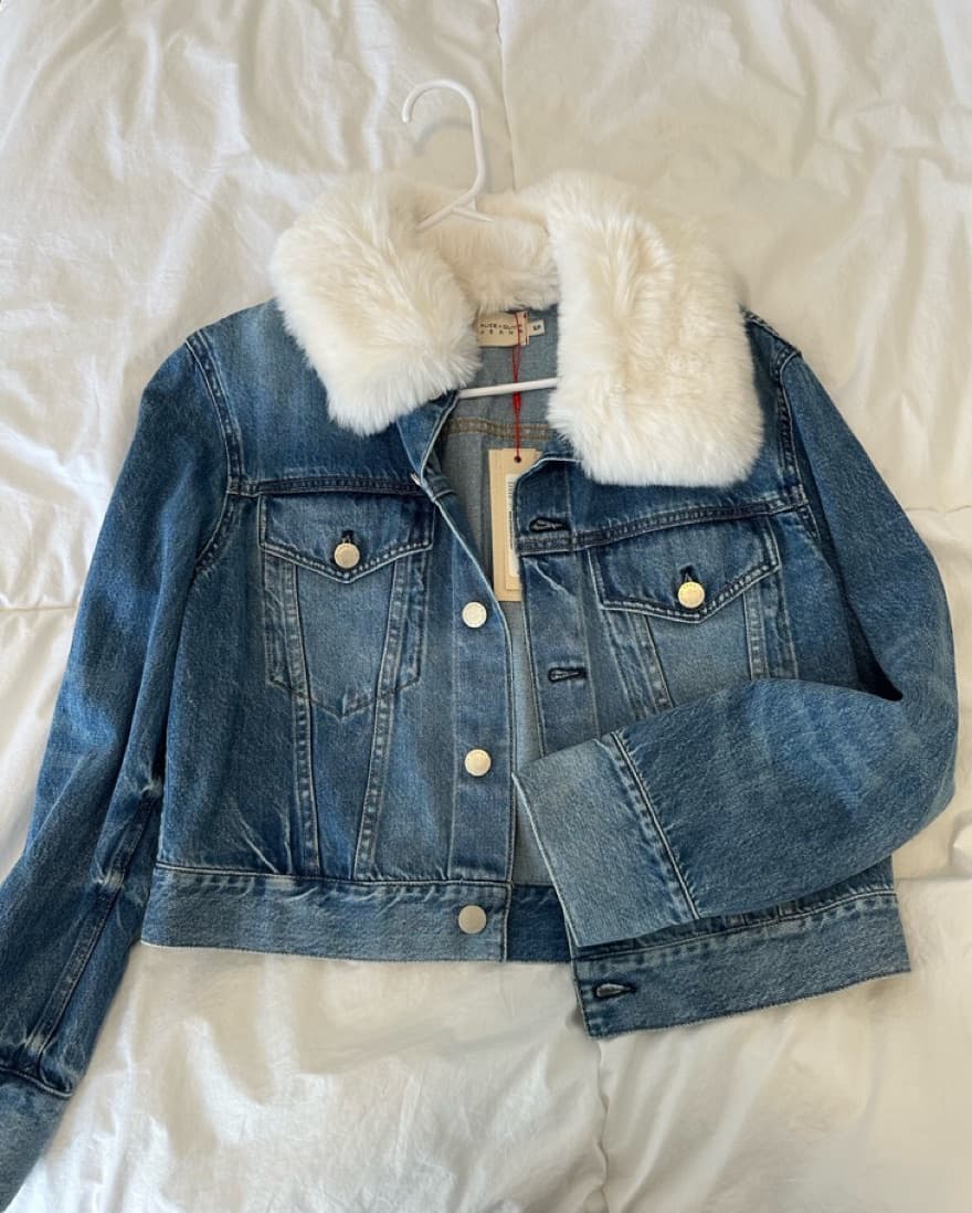 Alice & Olivia Cropped Denim Jacket - Image 2