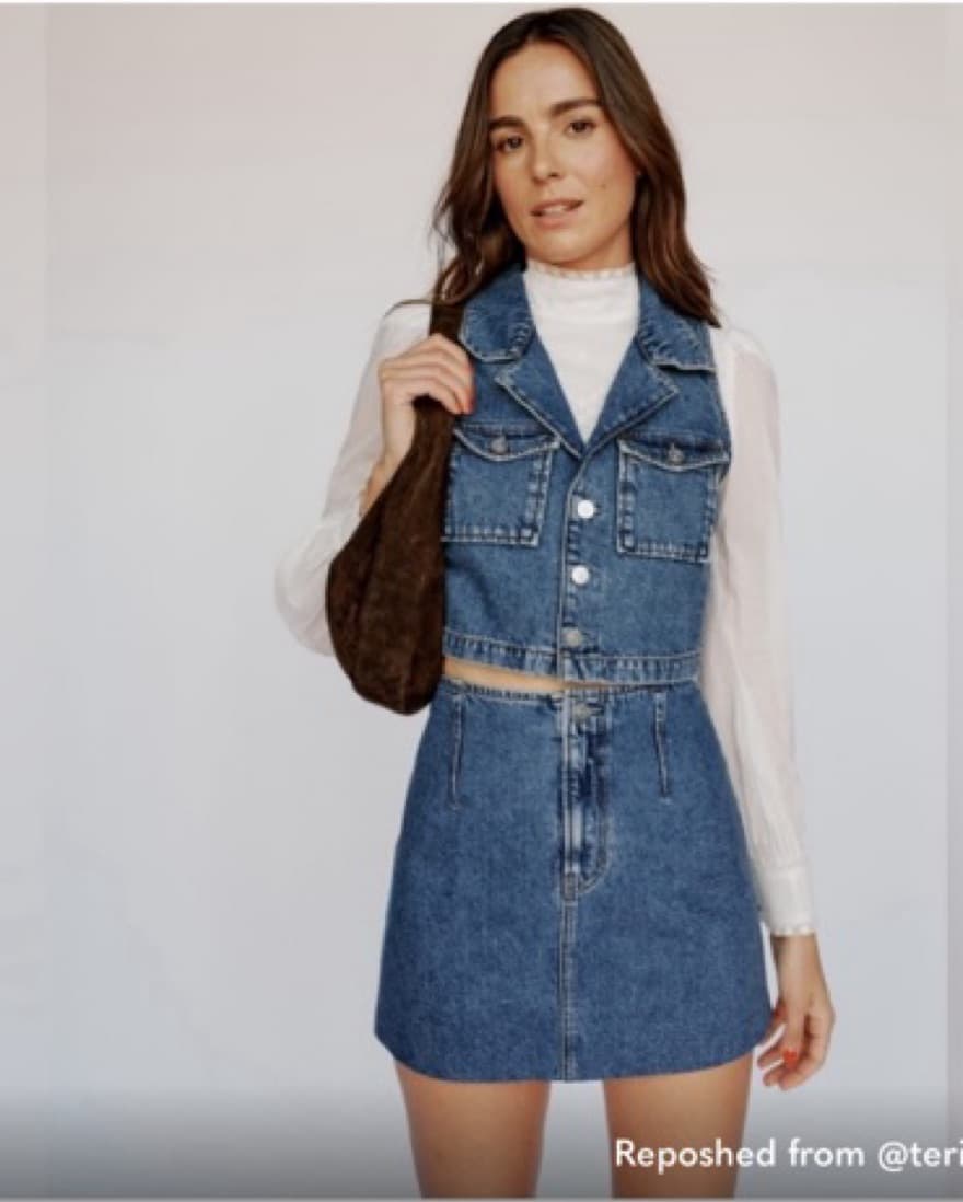 Reformation Denim Vest and Dress Set - Image 1