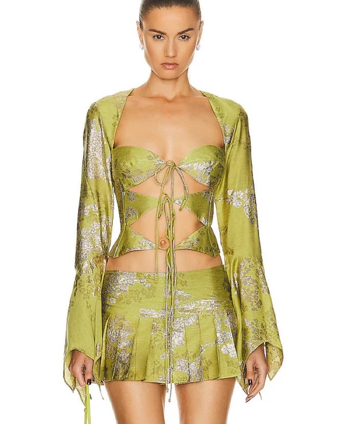 Vibrant Floral Bell Sleeve Set  - Image 1