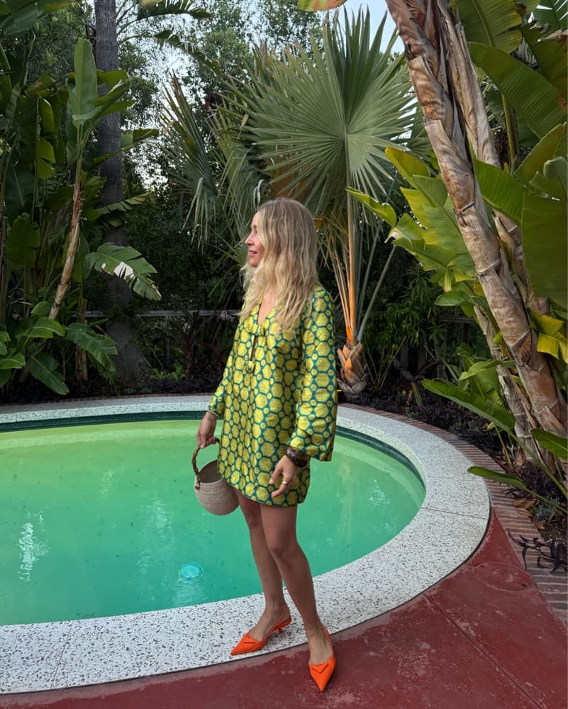 Vibrant Hexagon Print Mini Dress - Image 2