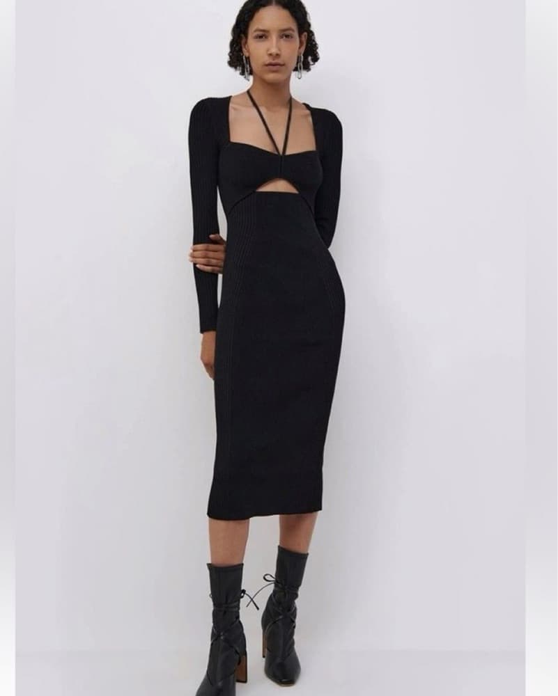 Simkhai Cut Out Long Sleeve Bodycon Midi - Image 1