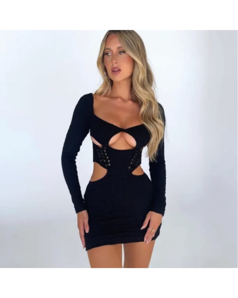 OUTCAST: REIGN MINI DRESS BLACK - Image 1