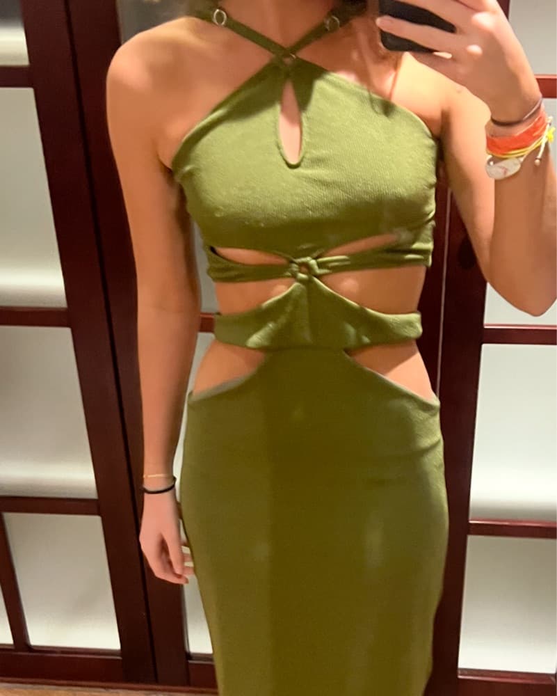 Patbo Green Cut Out Maxi Dress  - Image 2