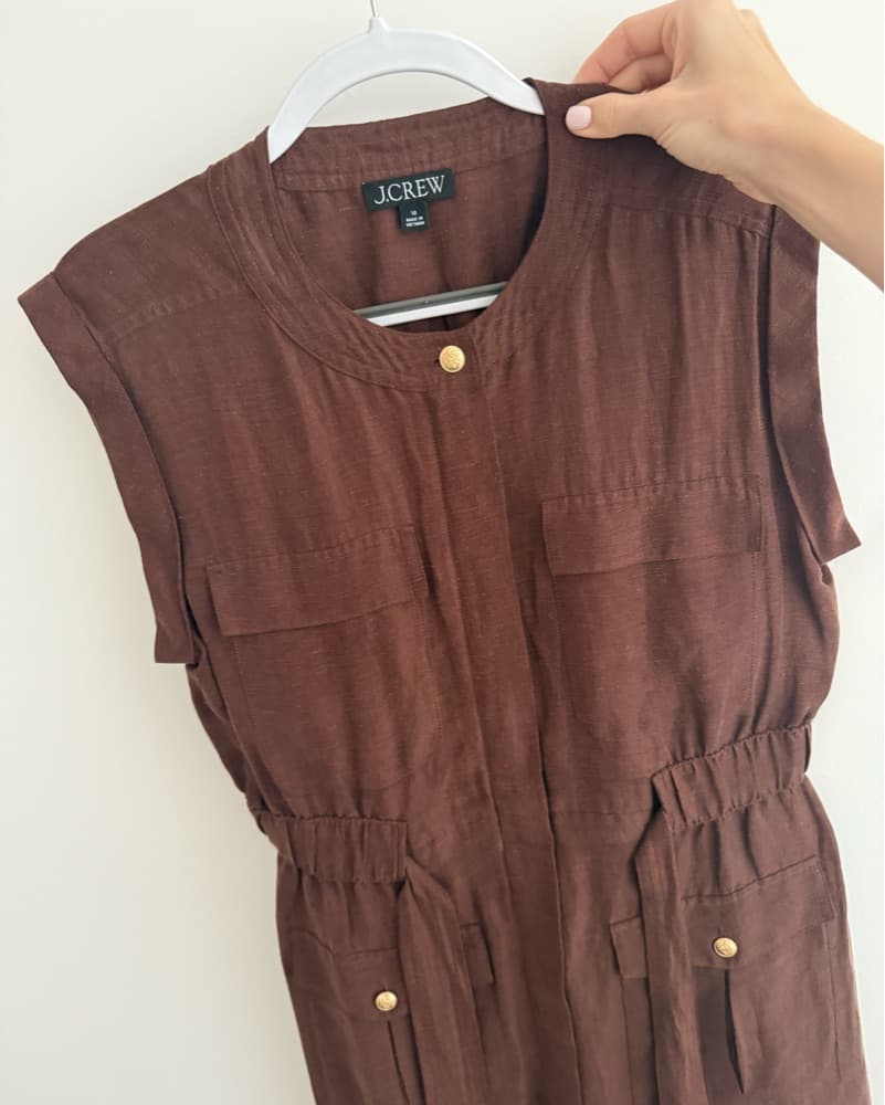 Tie-waist mini dress in Chelsea linen-cu - Image 2