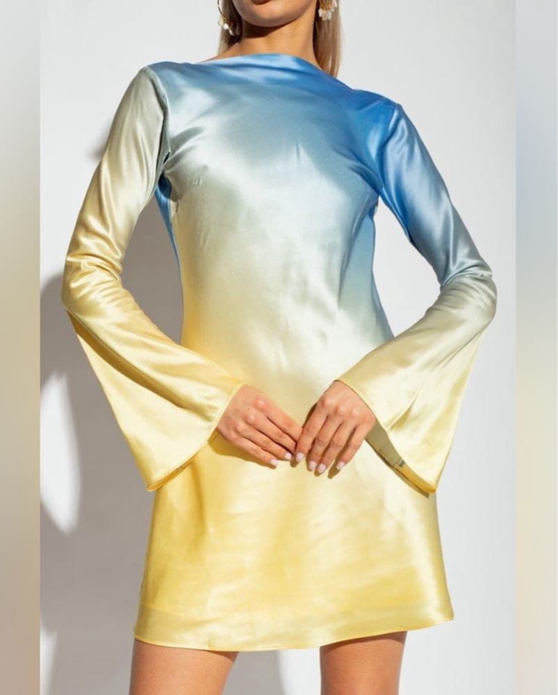 Cult Gaia Milla Ombre Satin Mini Dress - Image 3