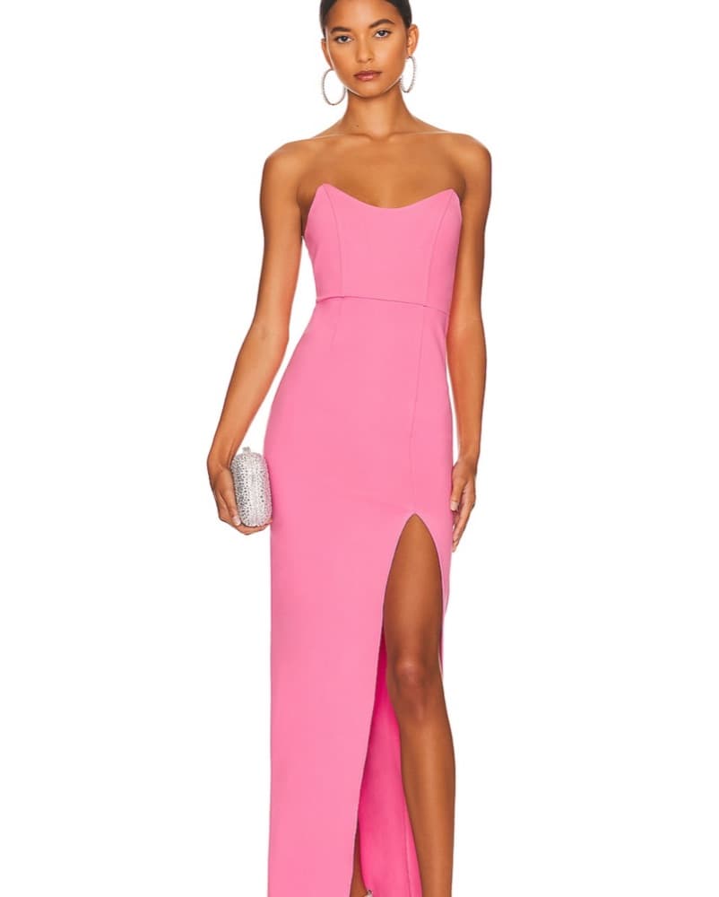 Ryleigh Strapless Maxi Dress In Pink - Image 1