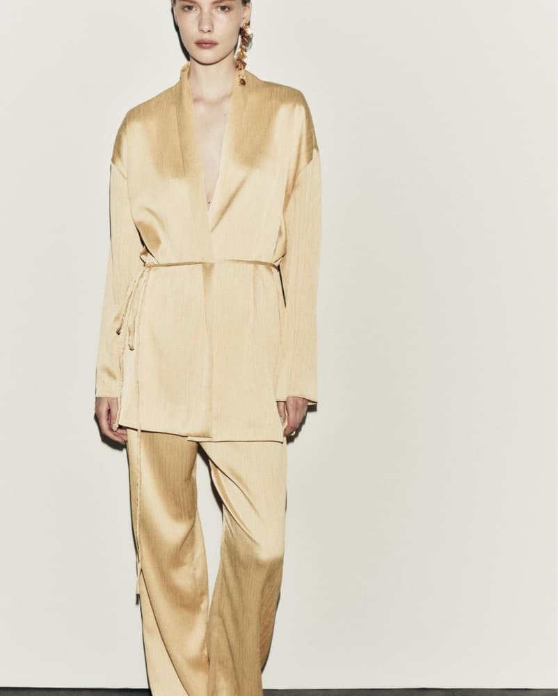 Zara Pleated Kimono and Wide Leg Pants - Image 1