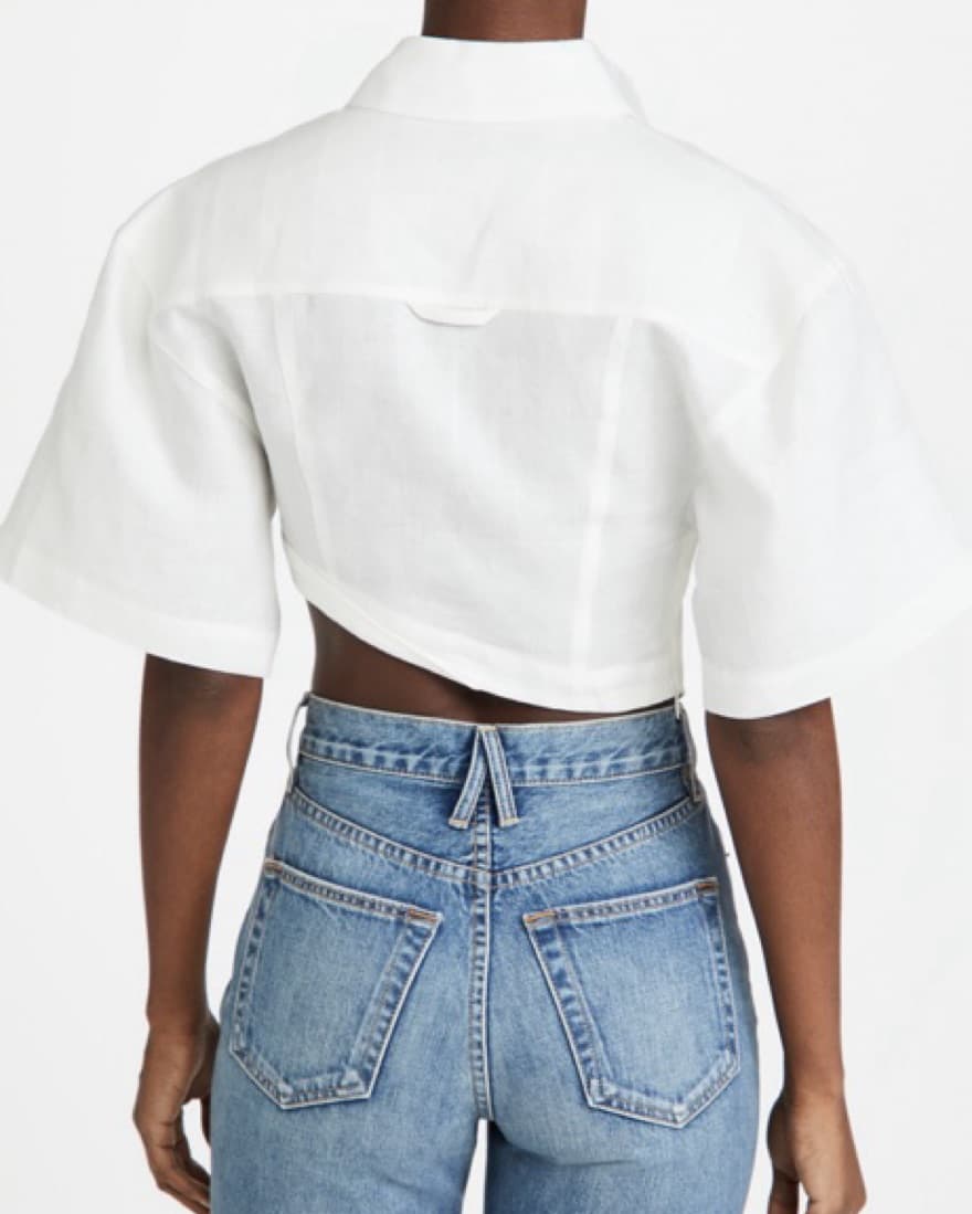Jacquemus Capri Cropped Shirt in Linen - Image 2