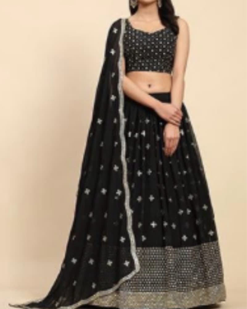 Black Lehenga Indian Outfit - Image 3