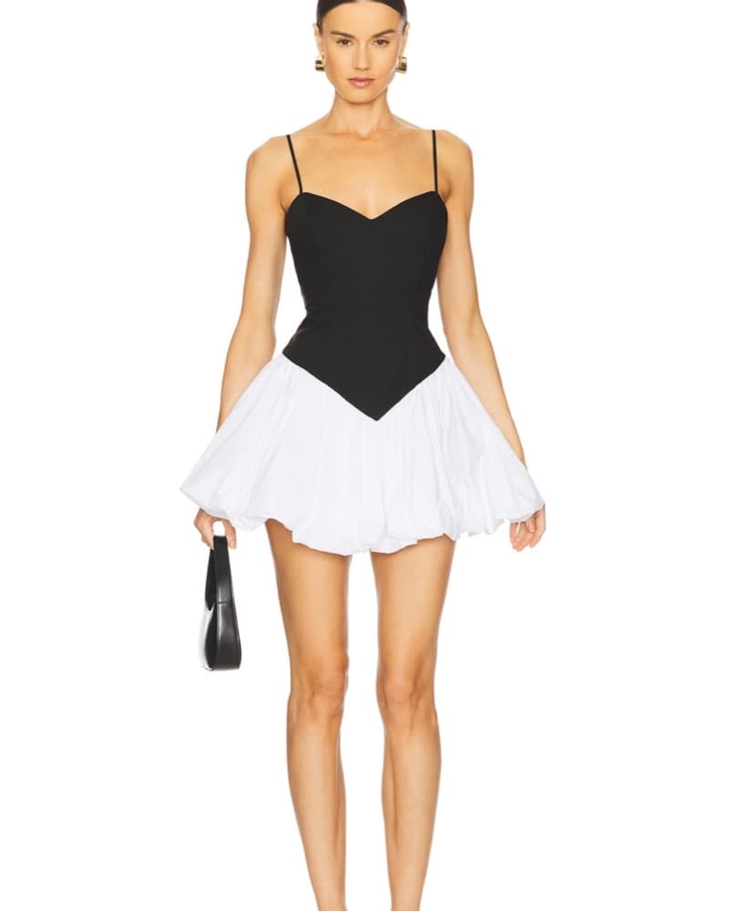 Bardot Monochrome Mini Dress - Image 1