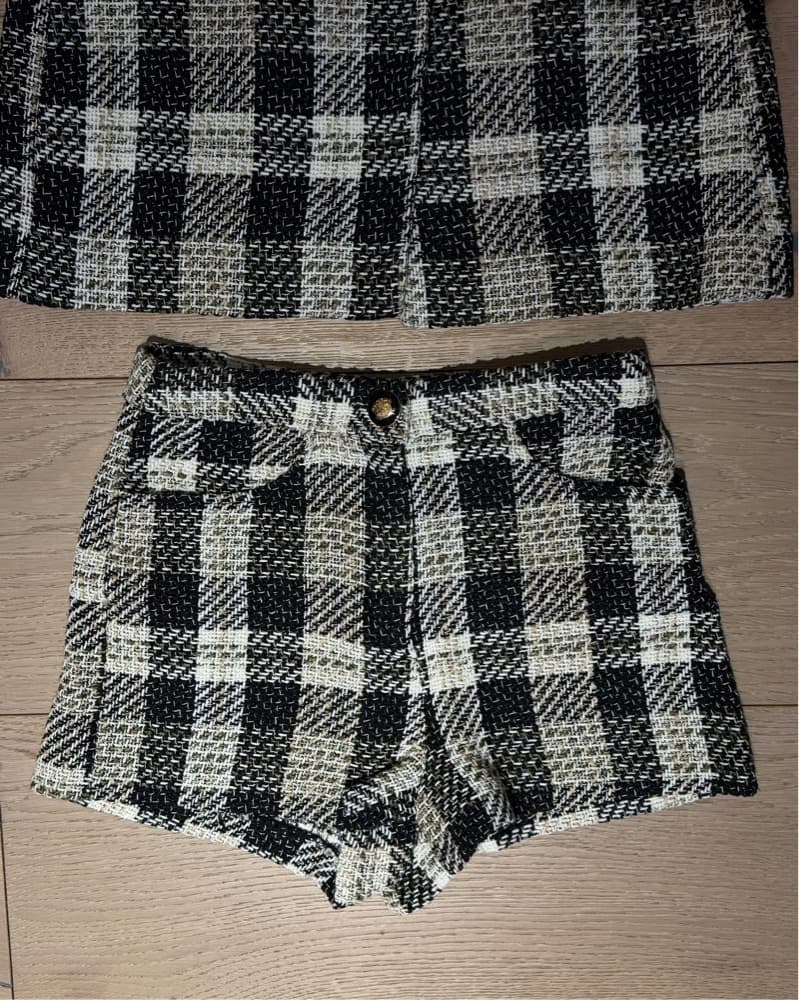 Blazer & Shorts Set In Plaid - ZARA - Image 4