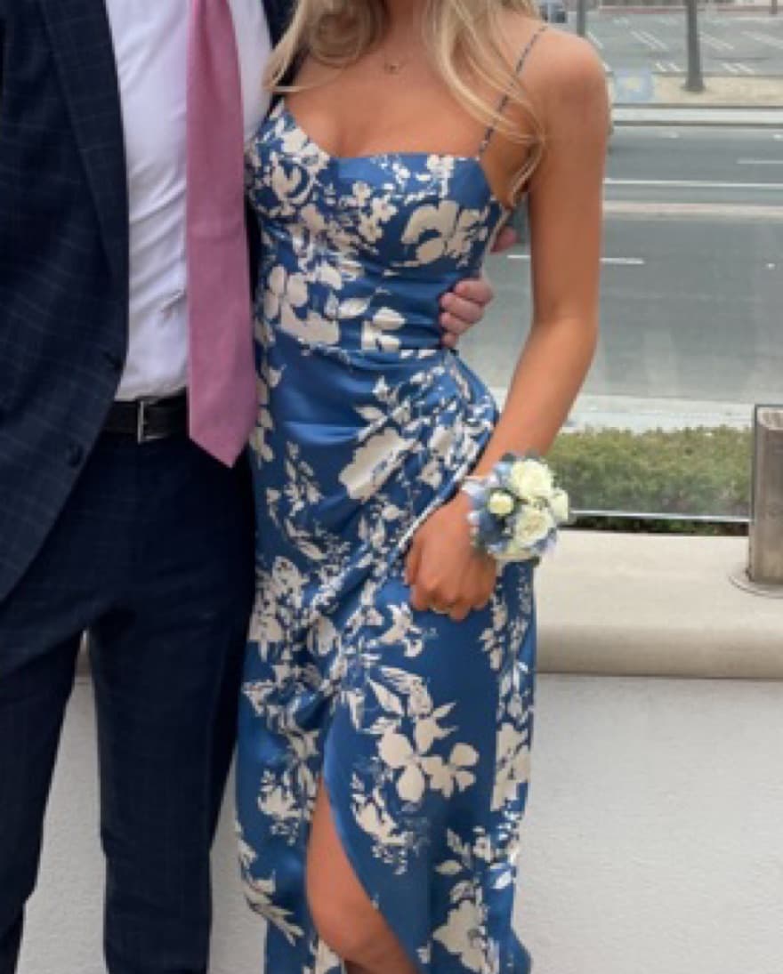 Reformation Blue Silk Floral Maxi Dress - Image 3