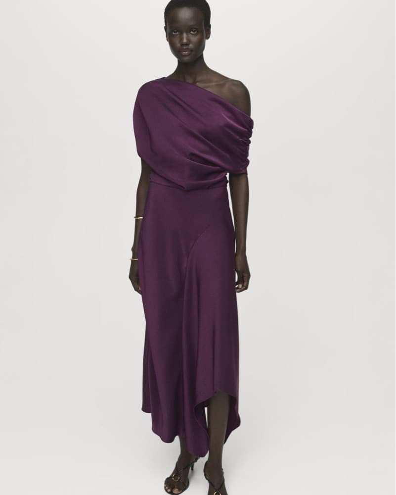 Mango Purple Off the Shoulder Dress - Image 1