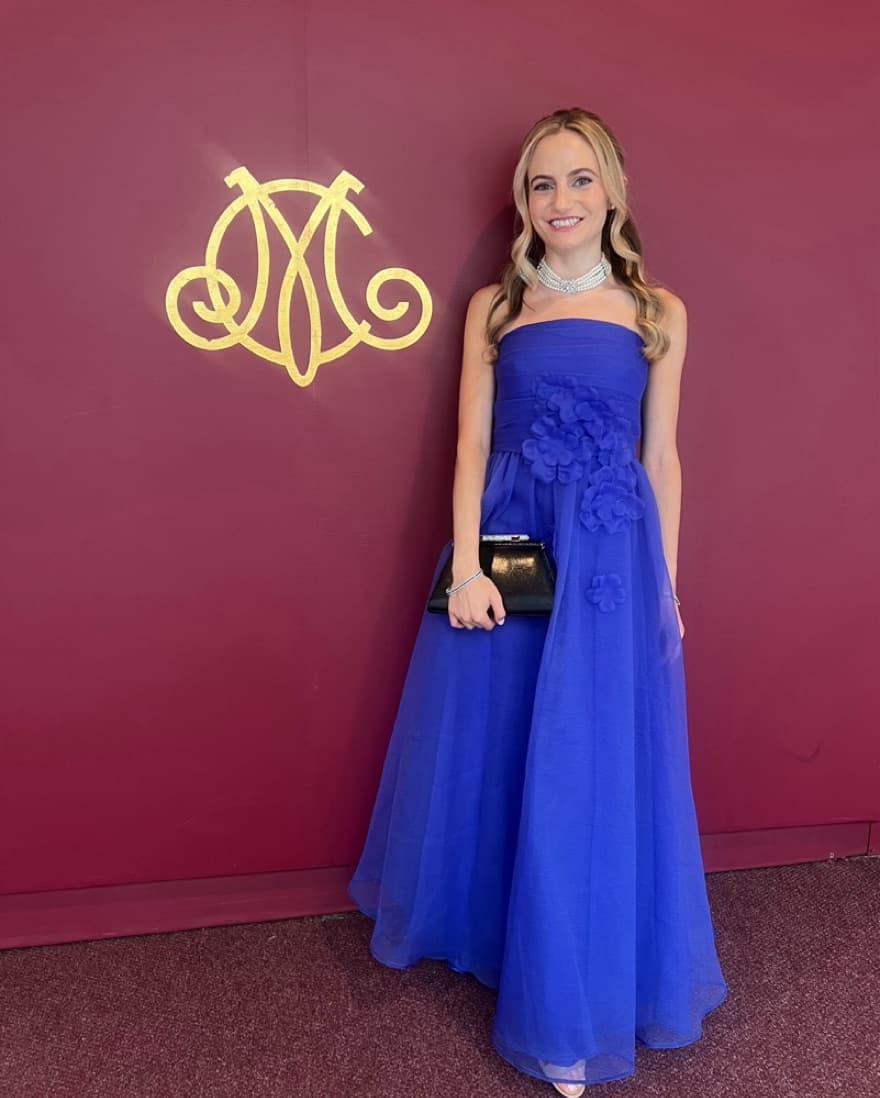 Blue Tulle Formal Evening Gown Theia - Image 1