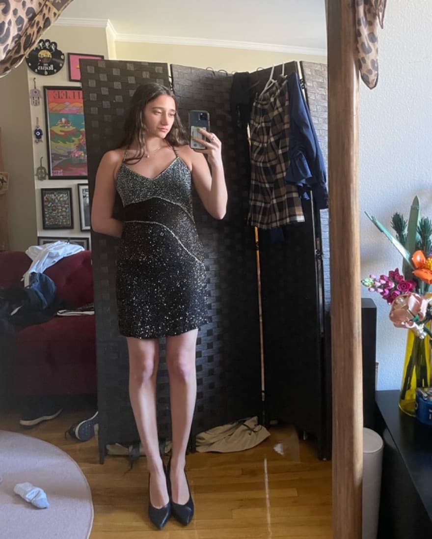 Retrofette INSPIRED Brown Beaded Dress - Image 2