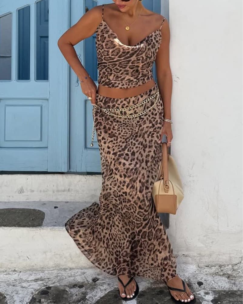 Monroe Maxi Skirt in Leopard - Image 4