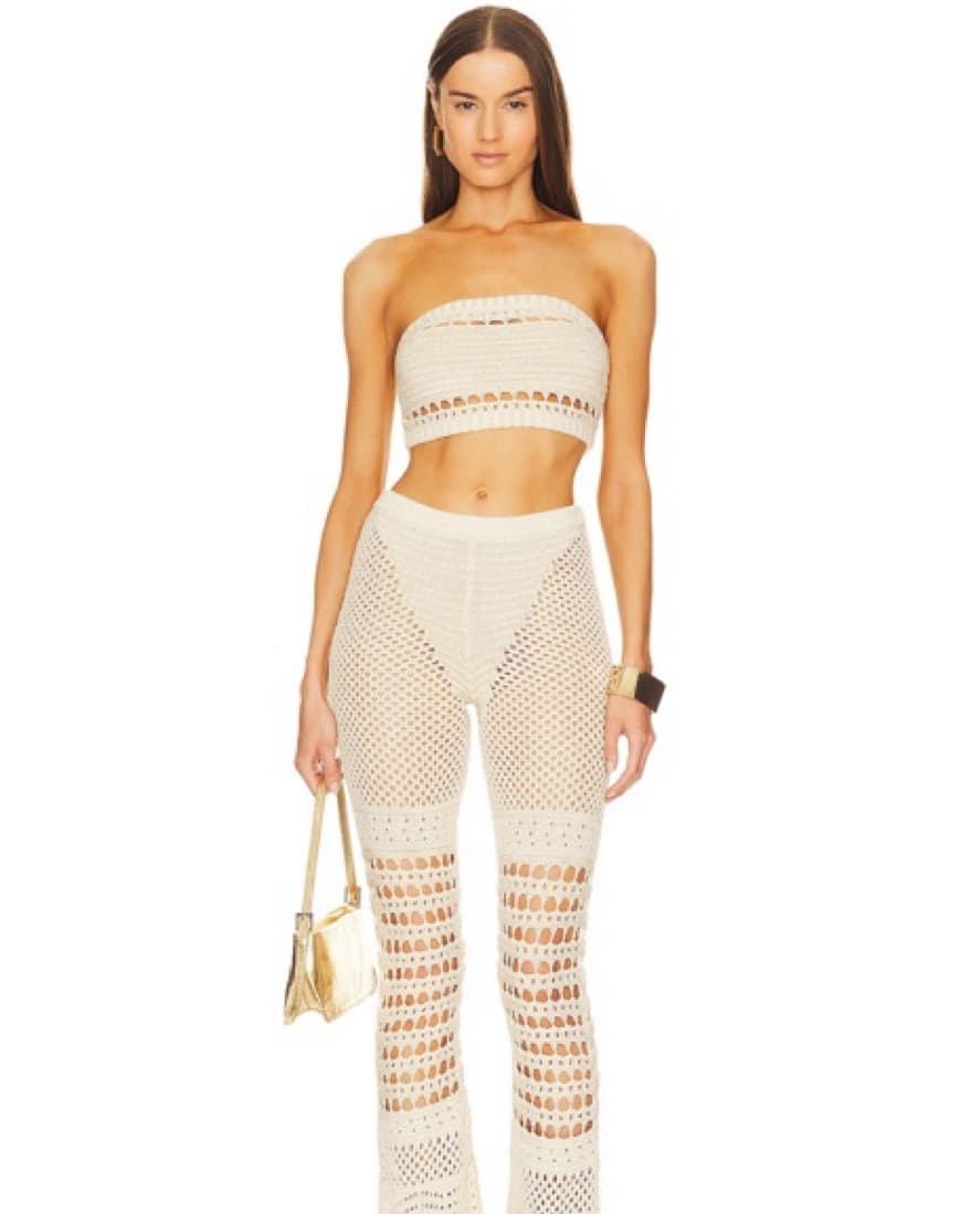 Retrofete Luiz Strapless Top Ivory Gold - Image 1
