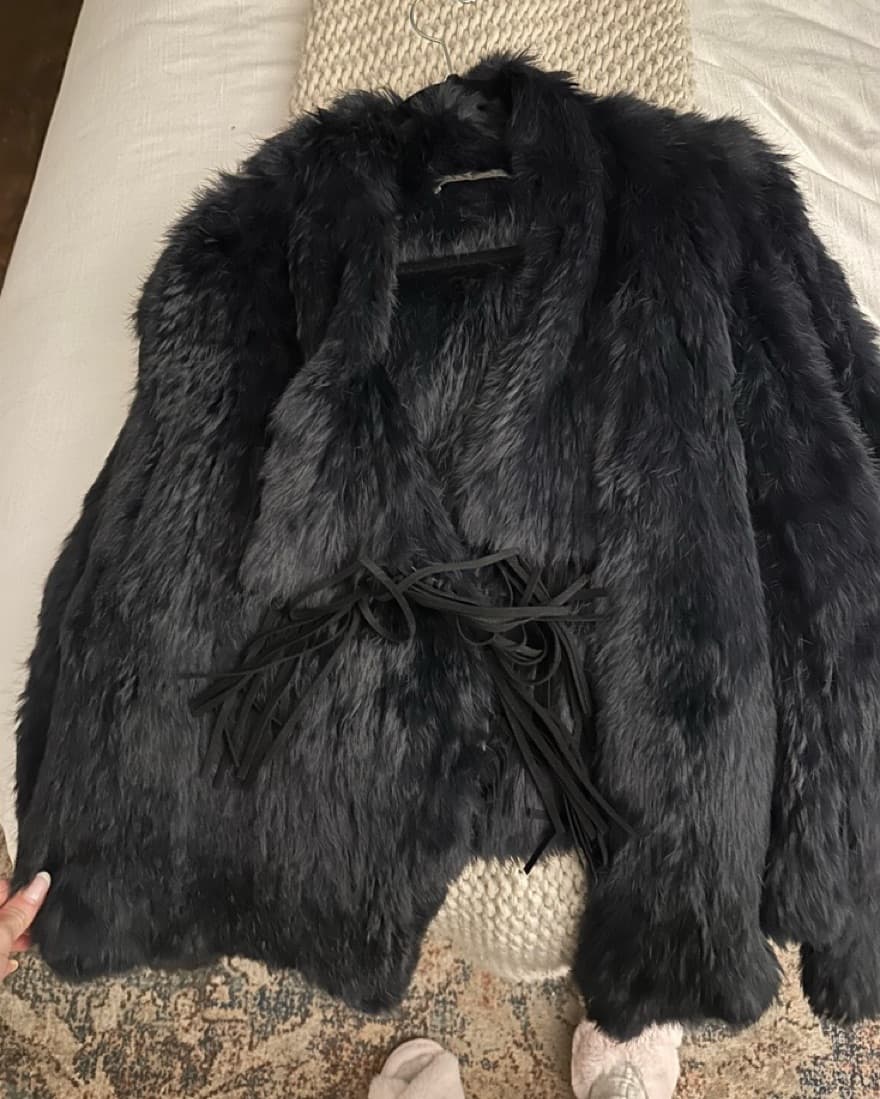 Navy Fur Coat  - Image 3
