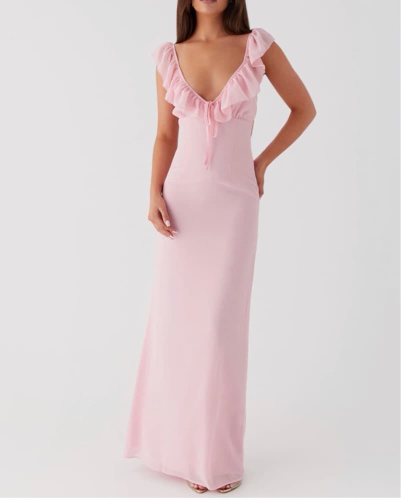Romantic Ruffle Maxi Dress - Image 1