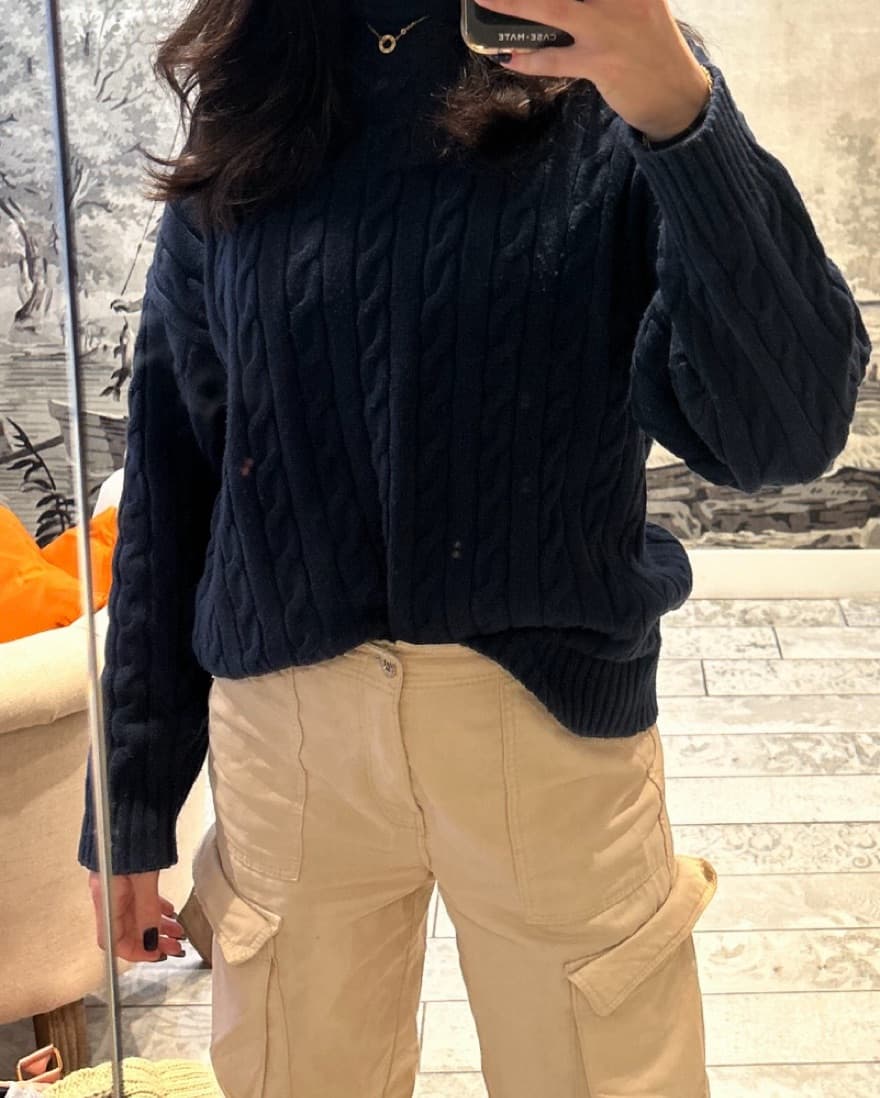 Navy Cable Knit  - Image 1