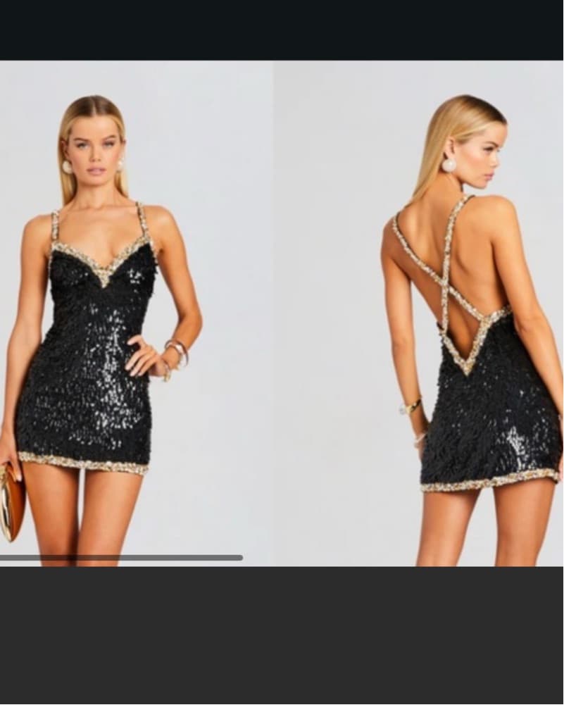 Retrofete Black&Gold Sequin Dress - Image 3